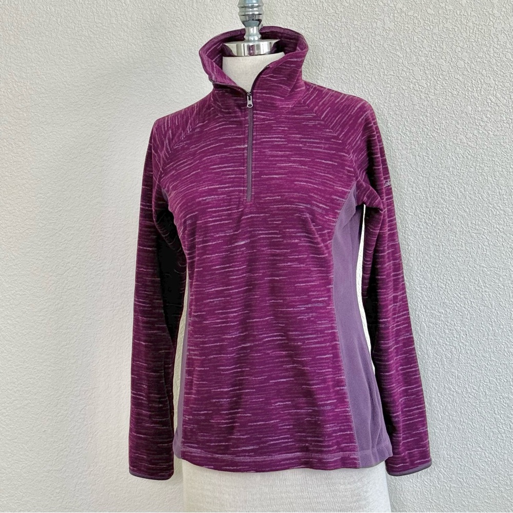Columbia Women's 1/4 Zip Pullover Fleece Sweatshirt‎ Lightweight Purple Size S